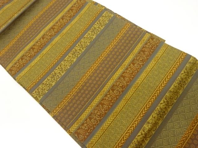 JAPANESE NAGOYA OBI / WOVEN GEOMETRIC